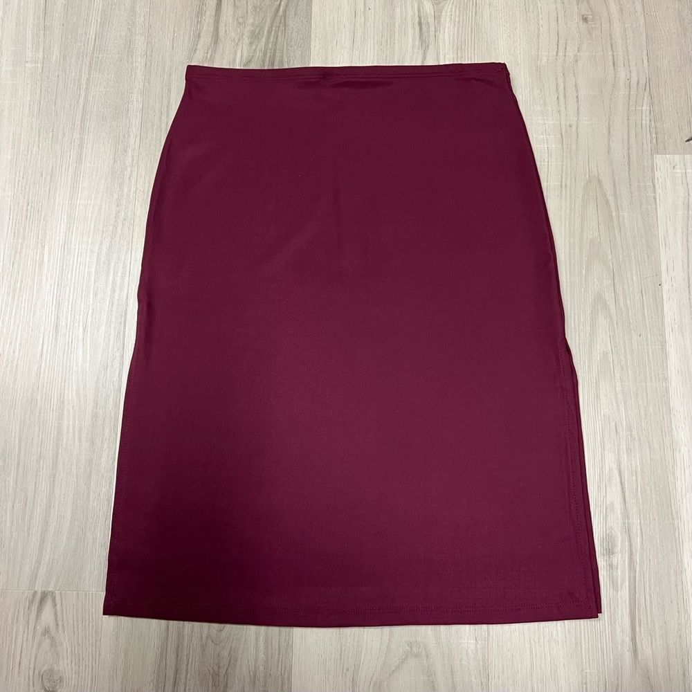 Forever 21 burgundy midi skirt size L vintage sexy stretchy mallgoth - Picture 3 of 12